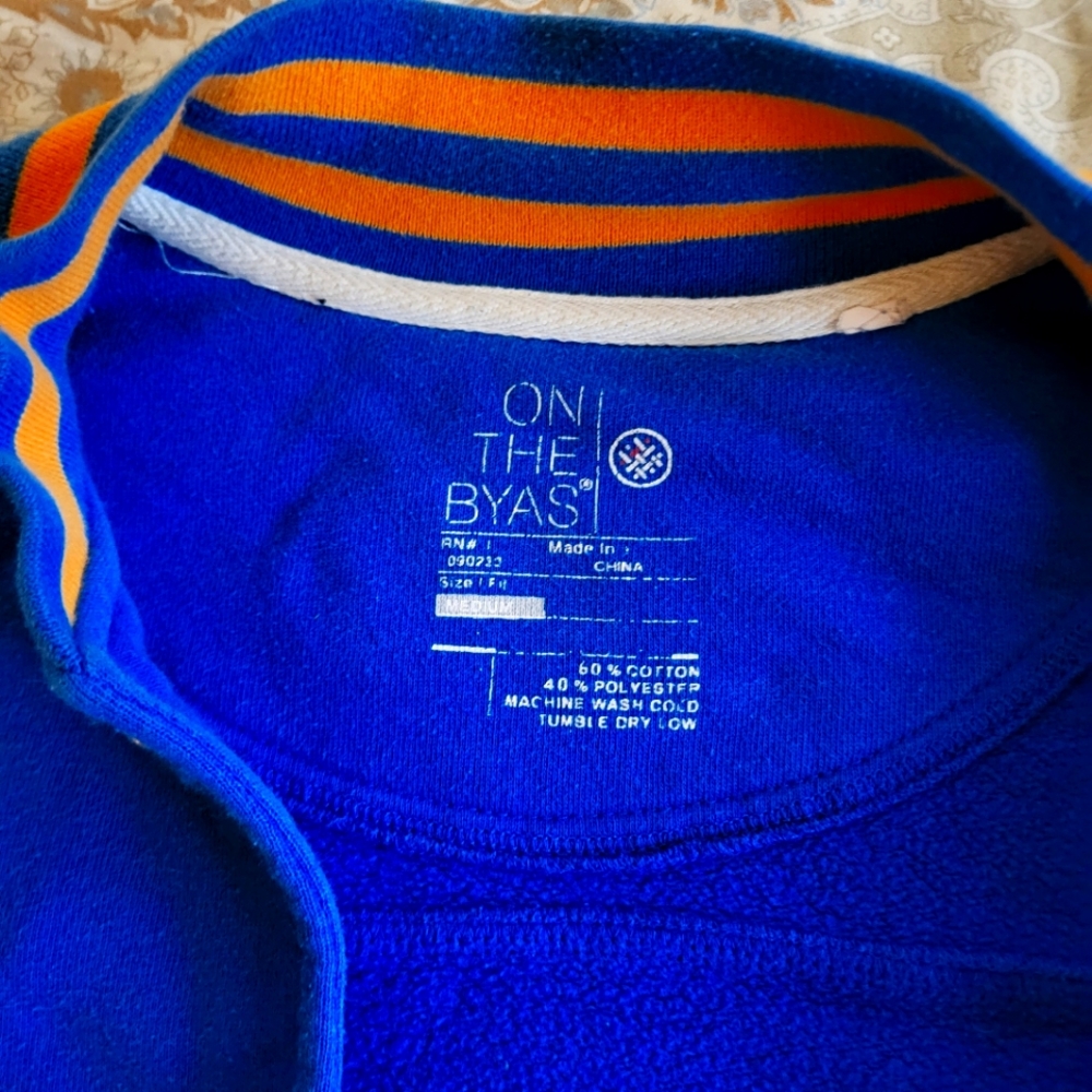 On The Byas blue and yellow Bomber Jacket